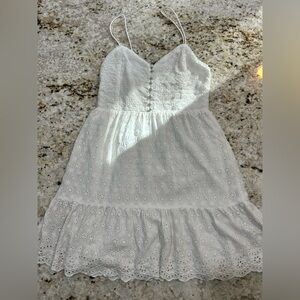 Alice + Olivia White Eyelet Spaghetti Strap Slip Dress